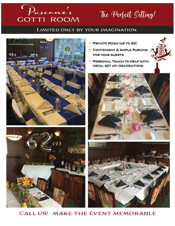 The Gotti Room set for an event